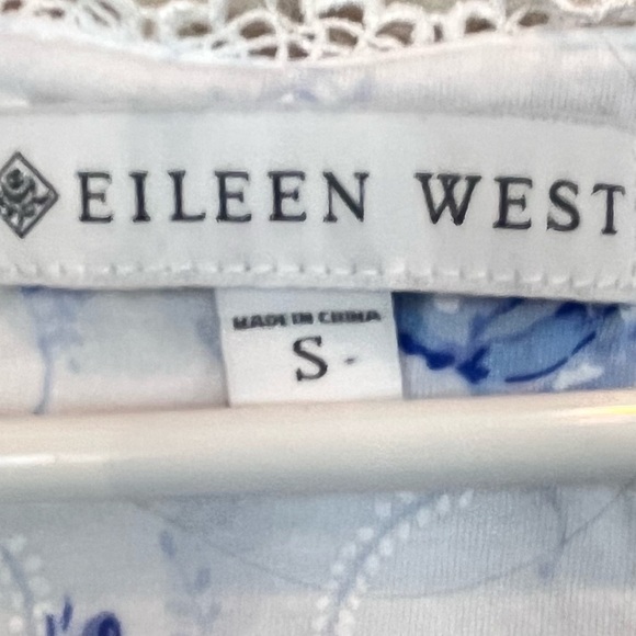 Eileen West Floral Lightweight Night Gown Sz S Romantic Cottagecore Prairie Lace - Picture 3 of 16